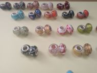 40 x Random Glass European Style Multi Coloured Lampwork Glass Beads, 15mm